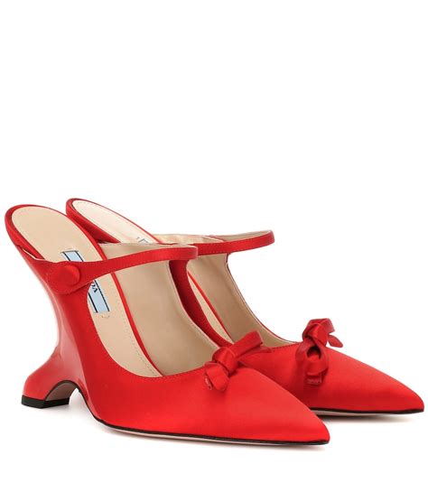 prada ruby red slippers|women's prada mules.